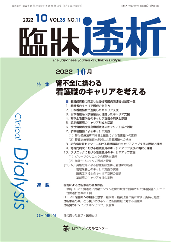 臨牀透析 Vol.38 No.11【電子版】 | 医書.jp